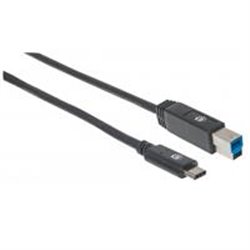 CABLE USB 3.1, GEN 1, C MACHO/ SUPERSPEED B MACHO, 5 GBPS, 2 M, NEGRO MANHATTAN