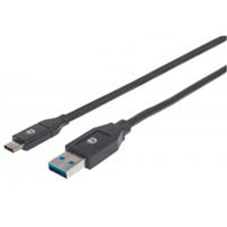 CABLE USB C-A MANHATTAN A MACHO/ C MACHO, 2 M, NEGRO