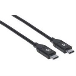 CABLE MANHATTAN USB-C V2.0, C-C 2.0MTS NEGRO 480MBPS 5A