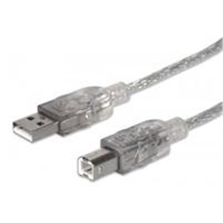 CABLE USB 2.0 MANHATTAN A-B DE 1.8 MTS PLATA