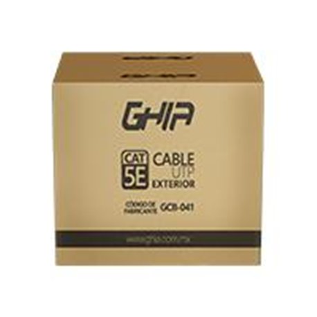 BOBINA DE CABLE EXTERIOR MARCA GHIA CAT5E CON GEL UTP CCA 305M 1000FT CERTIFICACIN CE / ROSH