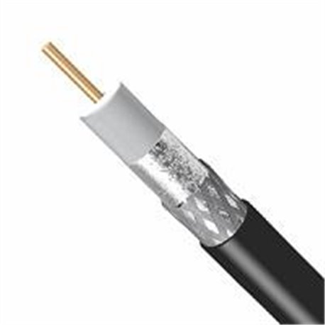CABLE CONDUMEX COAXIAL, RG-59, MALLA 80 CU, CONDUCTOR CU 23 AWG, NEGRO, CARRETE 500 MTS.