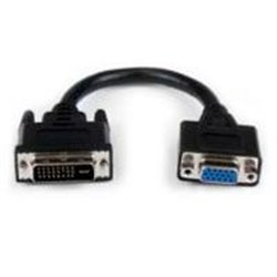ADAPTADOR CONVERTIDOR DE 20CM PARA PANTALLA DE COMPUTADORA DVI-I A VGA - DVI-I MACHO - HD15 HEMBRA -  CABLE NEGRO - STARTECH.COM