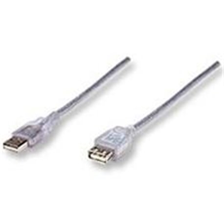 CABLE USB 2.0 EXTENSION MANHATTAN 4.5 MTS TIPO A MACHO - A HEMBRA PLATA