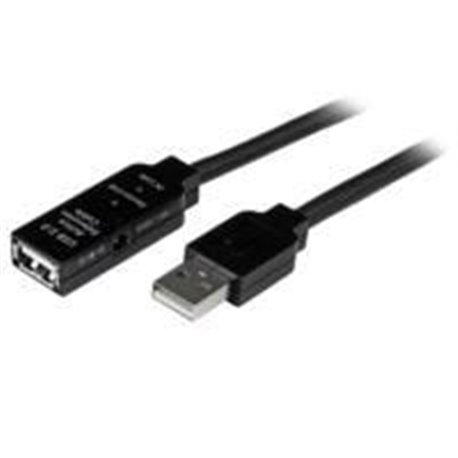 CABLE DE EXTENSIÓN ALARGADOR DE 15M USB 2.0 HI SPEED ALTA VELOCIDAD ACTIVO AMPLIFICADO - MACHO A HEMBRA USB A - NEGRO - STARTECH