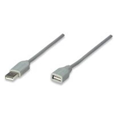 CABLE USB 1.1 EXTENSION MANHATTAN 3.0 MTS TIPO A MACHO - A HEMBRA GRIS
