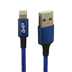 CABLE USB TIPO LIGHTNING GHIA 1M NYLON COLOR AZUL
