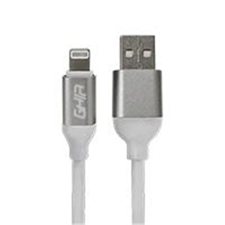 CABLE USB TIPO LIGHTNING GHIA 1M COLOR BLANCO