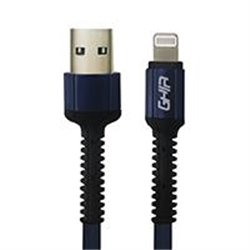 CABLE USB TIPO LIGHTNING GHIA NYLON COLOR AZUL 1M