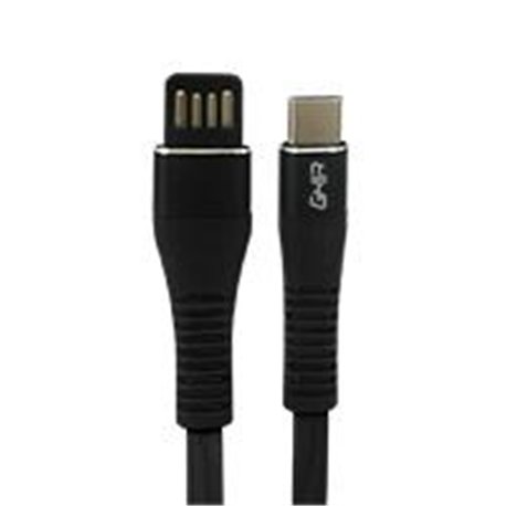 CABLE USB TIPO C GHIA PLANO REVERSIBLE COLOR NEGRO DE 1M