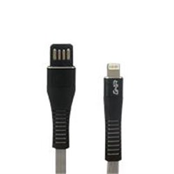 CABLE USB GHIA TIPO LIGHTNING PLANO REVERSIBLE COLOR GRIS/NEGRO DE 1M
