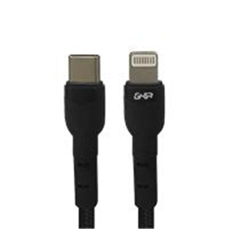 CABLE GHIA USB TIPO C A TIPO LIGHTNING COLOR NEGRO DE 1M