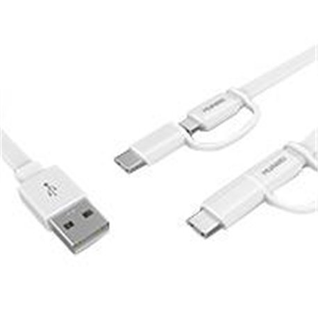 CABLE HUAWEI AP55S, CABLE DE DATOS USD A MICRO USB TIPO C, 1.5 MTS COLOR BLANCO