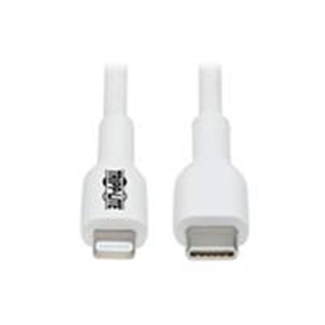 M102AB-01M-WH CABLE ANTIBACTERIANO TRIPP LITE SAFE-IT DE SINCRONIZACION Y CARGA USB C A LIGHTNING (M/M), CERTIFICADO MFI, BLANCO