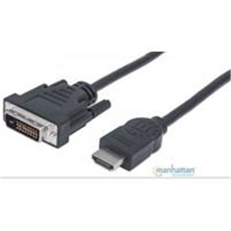 CABLE CONVERTIDOR MANHATTAN HDMI A DVI-D 1.8M 1080P M-M MONITOR