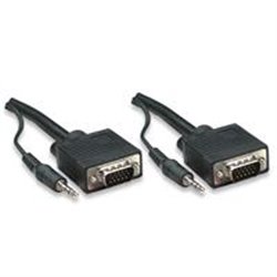 CABLE SVGA HD15 MANHATTAN 10.0M 8MM CON AUDIO 3.5MM M-M MONITOR PROYECTOR