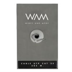 BOBINA UTP CAT5E WAM/CONDUCTOR CCA/305 MTS/USO INTERIOR/CUBIERTA COLOR GRIS