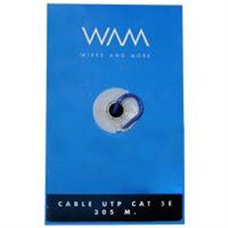 BOBINA UTP CAT5E WAM/ CONDUCTOR CCA/ 305 MTS/USO INTERIOR/CUBIERTA COLOR AZUL