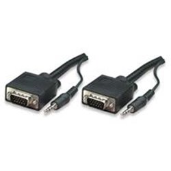 CABLE SVGA MANHATTAN HD15 30.0M 8MM CON AUDIO 3.5MM M-M MONITOR PROYECTOR