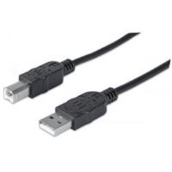 CABLE MANHATTAN USB DE ALTA VELOCIDAD 2.0 A MACHO /B MACHO DE 5 MTS