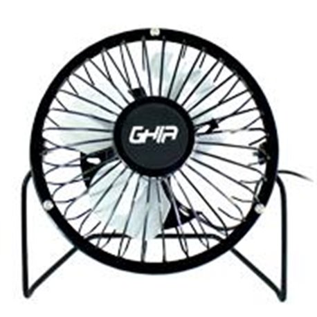 MINI VENTILADOR DE ESCRITORIO GHIA METALICO COLOR NEGRO ALIMENTACION USB