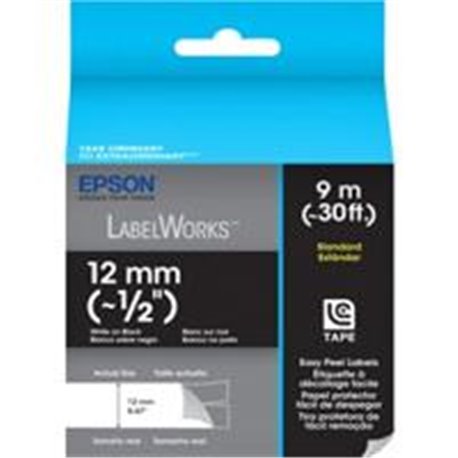 CINTA EPSON PARA ROTULADORA LW300/LW400 ,12 MM (1/2), BLANCO/NEGRO