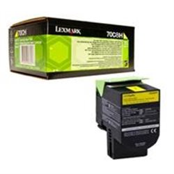 TONER LASER LEXMARK / COLOR AMARILLO / ALTO RENDIMIENTO / 70C8HY0 / HASTA 3,000 PAGINAS / 5% DE COBERTURA / P/MODELOS: CS310DN, 