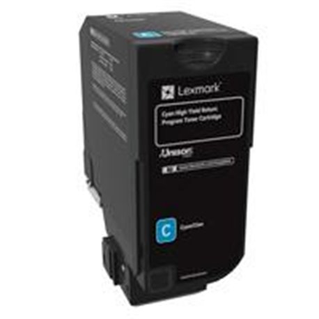 TONER LEXMARK COLOR CIAN DE ALTO RENDIMIENTO / NP: 74C4HC0 / PARA CS725 / HASTA 12,000 PAGINAS ESTANDAR