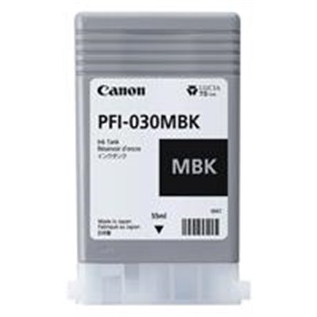 TANQUE DE TINTA CANON  PFI-030MBK NEGRO MATE  DE 55 ML PARA IMAGEPROGRAF TA-20, TA-30.