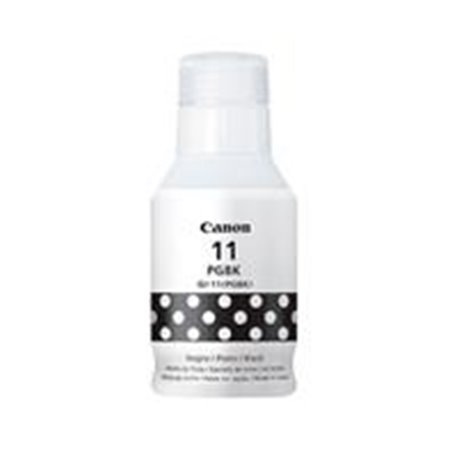 BOTELLA DE TINTA CANON GI-11PGBK NEGRA, 135 ML, RENDIMIENTO APROX.  7,600 PAGINAS, COMPATIBLE CON G3160, G2160.