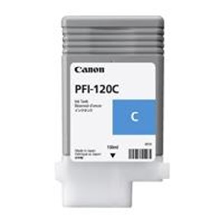TANQUE DE TINTA CANON PFI-120 C CYAN RENDIMIENTO 130 ML, COMPATIBLE CON TM-200, TM-205, TM-300, TM-305.