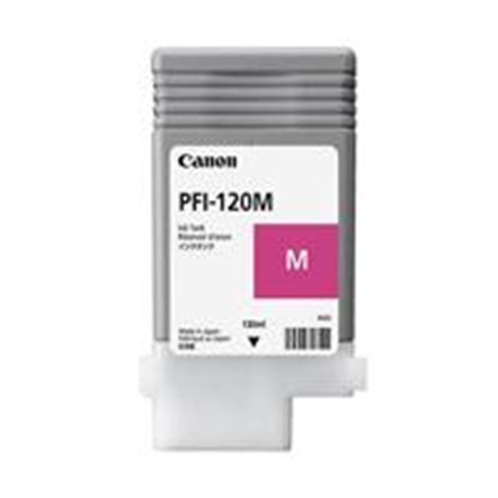 TANQUE DE TINTA CANON PFI-120 M MAGENTA RENDIMIENTO 130 ML, COMPATIBLE CON TM-200, TM-205, TM-300, TM-305.