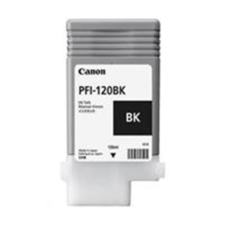 TANQUE DE TINTA CANON PFI-120 BK NEGRO RENDIMIENTO 130 ML, COMPATIBLE CON TM-200, TM-205, TM-300, TM-305.