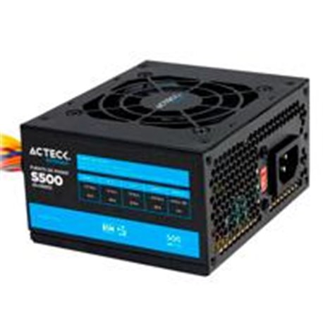 FUENTE DE PODER ACTECK BLAZAR FS500 SFX SLIM / MICRO ATX 500 W/ 204 PINES 2 SATA 2 MOLEX /VENTILADOR 80MM /PARA GABINETE SLIM/ M