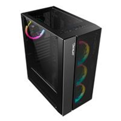 GABINETE GAMER OCELOT/NEGRO/MEDIA TORRE/SOPORTA 6X VENTILADORES 120MM/SOPORTA GPU 320MM/CRISTAL TEMPLADO/SIN FUENTE/REJILLA FRON