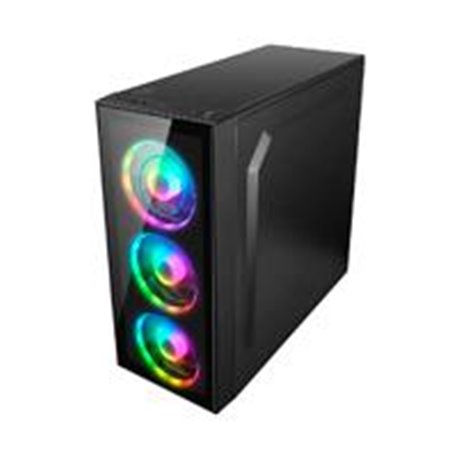 GABINETE BALAM RUSH/ MEDIA TORRE/ATX/MICRO ATX/MINI ITX/ SPECTRUM/ 3 VENTILADORES RGB/USB 3.0/DRAGONFLY/COLOR NEGRO/BR-929561