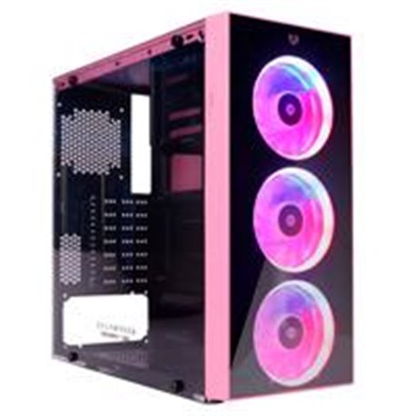 GABINETE GAMER BALAM RUSH DRAGONFLY / MEDIA TOWER /ATX/ 3 VENTILADORES RGB/USB 3.0/ COLOR ROSA/BR-932806