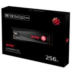 UNIDAD DE ESTADO SOLIDO SSD ADATA XPG GAMMIX S5 NVME M.2 2280 256GB PCIE GEN 3X4 3DNAND LECT.2100MB/S ESCRIT 1500MB/S CON DISIPA