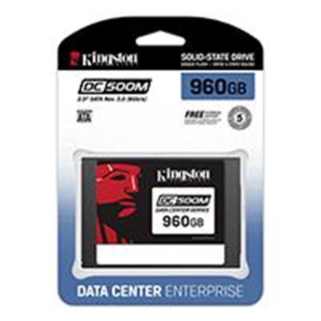 UNIDAD DE ESTADO SOLIDO SSD KINGSTON DC500M 960GB 2.5 SATA LECT.555/ESCR.520MBS P/SERVER