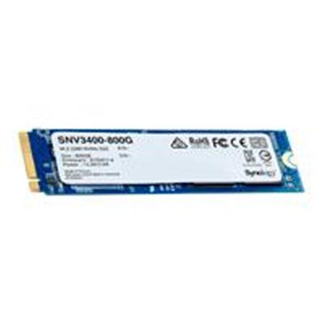 UNIDAD DE ESTADO SOLIDO SYNOLOGY SSD M.2 2280 NVME SNV3400 800GB PCIE GEN3 X4 LECT 3100MB/S ESCRIT 1000MB/S, SOLO PARA EQUIPOS S