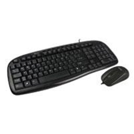 TECLADO Y MOUSE ALAMBRICO BALANCE EASY LINE BY PERFECT CHOICE NEGRO/USB- MOUSE IDEAL PARA USUARIOS DIESTROS Y ZURDOS