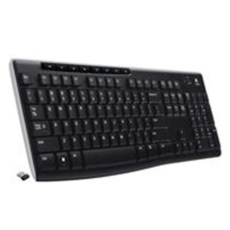 TECLADO LOGITECH K270 NEGRO MULTIMEDIA MINI RECEPTOR USB PC