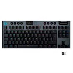 TECLADO MECÁNICO LOGITECH G915 TKL GAMING CARBON RGB SIN TECLADO NUMÉRICO, BLUETOOTH, INALÁMBRICO LIGHTSPEED 1MS RECARGABLE