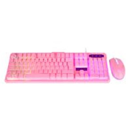 KIT DE TECLADO  Y MOUSE ALAMBRICO  BALAM RUSH/ ILUMINACION LED/ TECLAS ANTI- GHOSTING/ COLOR ROSA / BR-932769