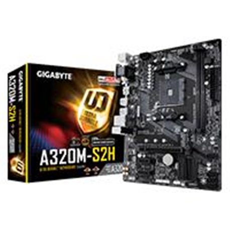 MB GIGABYTE A320 AMD S-AM4 3A GEN/2XDDR4 2400MHZ/VGA/DVI/4XUSB3.1/M.2/ MICRO ATX/GAMA BASICA