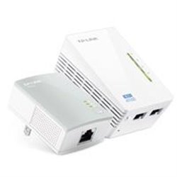 ADAPTADOR POWERLINE TP-LINK TL-WPA4220 KIT 1PZA INALAMBRICO A 300MBPS CON 2 RJ45 Y 1PZA ALAMBRICO A 500MBPS CON 1 RJ45, SOPORTA 