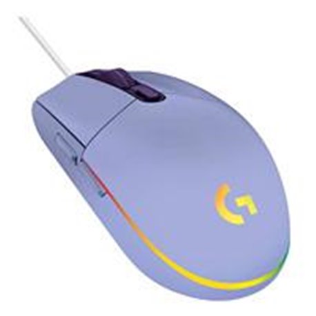 MOUSE LOGITECH G203 LIGHTSYNC GAMING LILAC OPTICO ALMBRICO USB ILUMINACION RGB AJUSTABLE 6 BOTONES