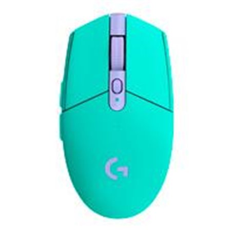 MOUSE GAMING LOGITECH G305 LIGHTSPEED MINT OPTICO INALAMBRICO USB 1MS CON SENSOR HERO 12000DPI 6 BOTONES