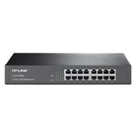 SWITCH TP-LINK TL-SF1016DS 16 PUERTOS RJ45 10/100 MBPS NO ADMINISTRABLE PARA ESCRITORIO O RACK DE 13 PULGADAS