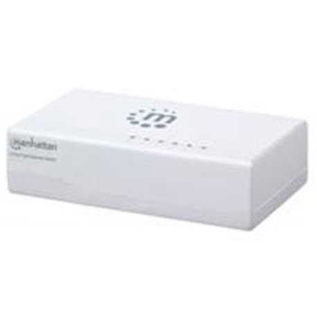 SWITCH 5 PUERTOS MANHATTAN FAST ETHERNET 10/100 ESCRITORIO BLANCO